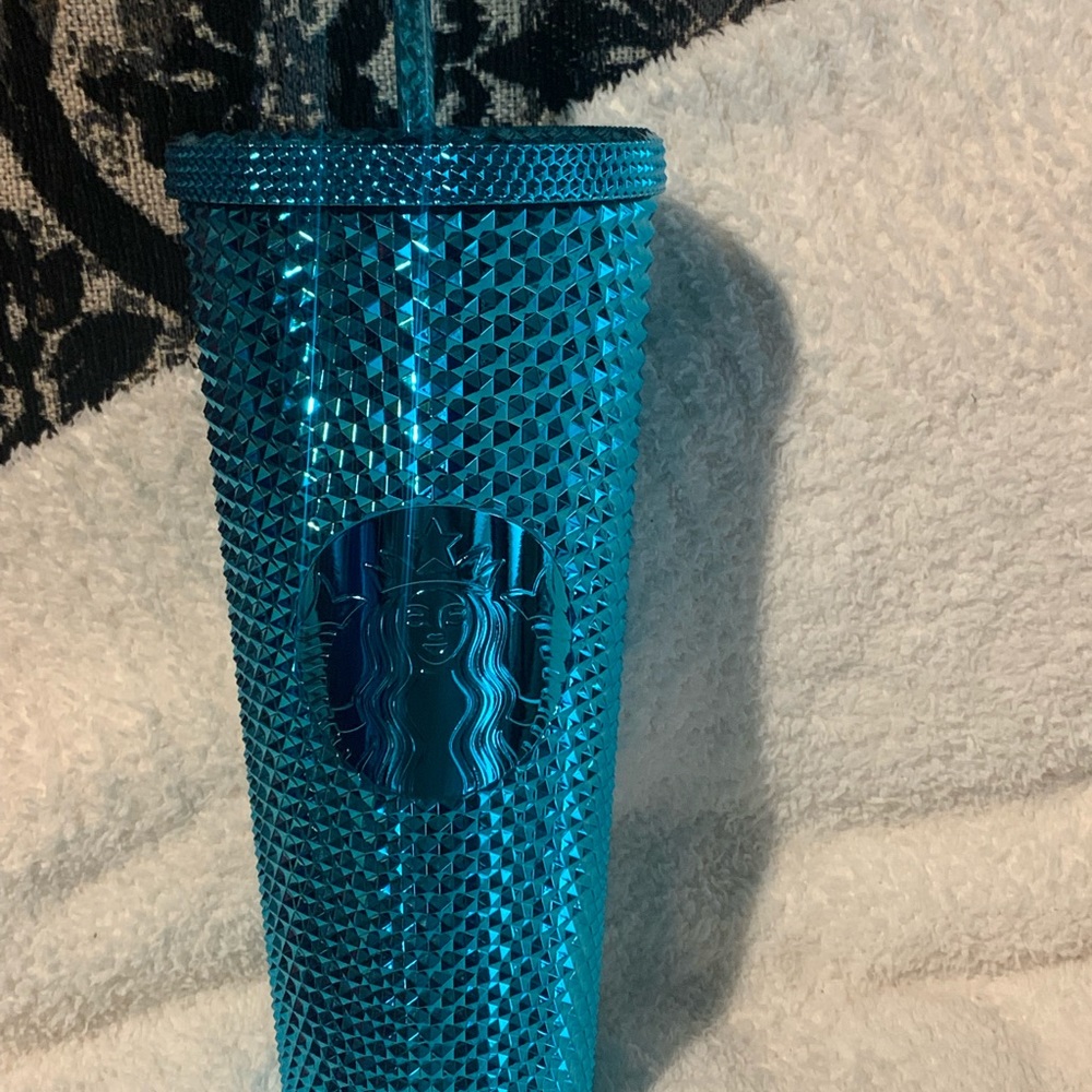 🌟 Starbucks Teal Splash Bling Tumbler • 24oz • Summer 2023